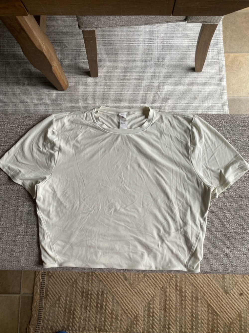 lululemon Wundermost Ultra-Soft Nulu Crewneck Cropped T-Shirt in colour “bone”